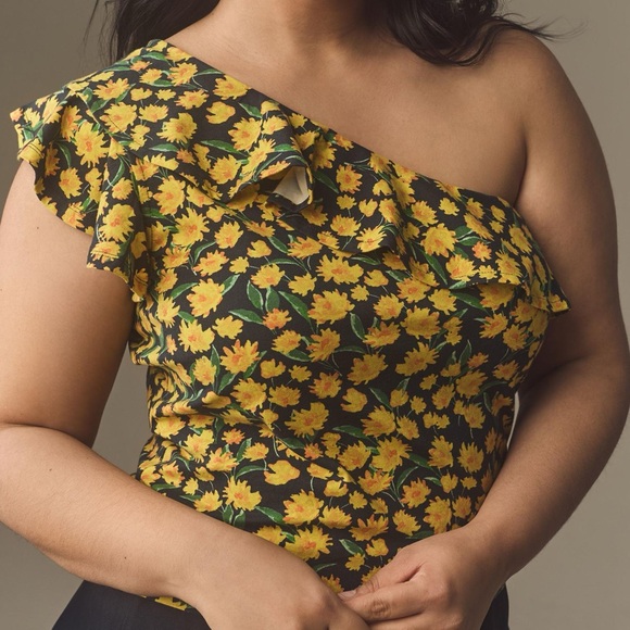 Anthropologie Maeve One-Shoulder Ruffled Top - Picture 12 of 16